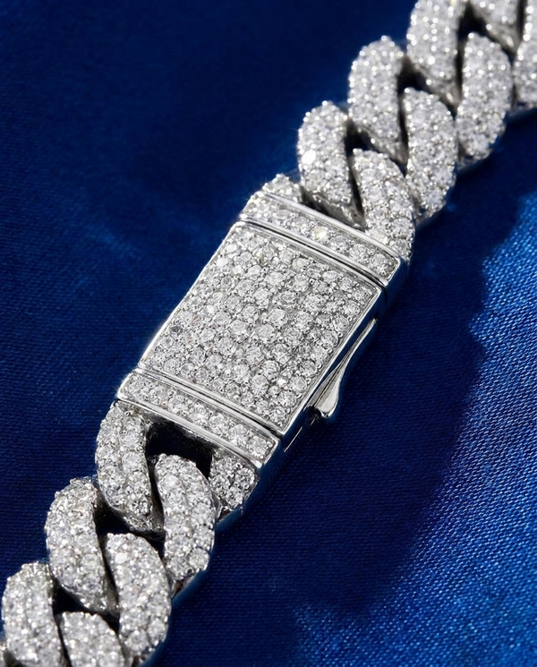 18mm Miami Cuban link bracelet VVS1 moissanite – widest bracelet House of Velluxe