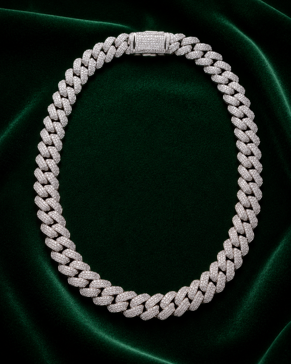 18mm Miami Cuban link chain ultimate statement piece VVS1 moissanite