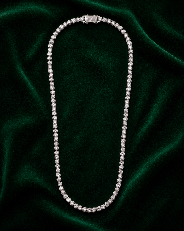 4mm tennis chain VVS1 moissanite iced out necklace – House of Velluxe