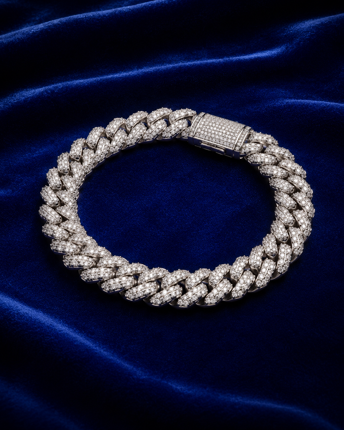 12mm prong Cuban link bracelet fully iced VVS1 moissanite – House of Velluxe