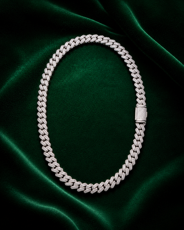 13mm Miami Cuban link chain fully iced VVS1 moissanite – House of Velluxe