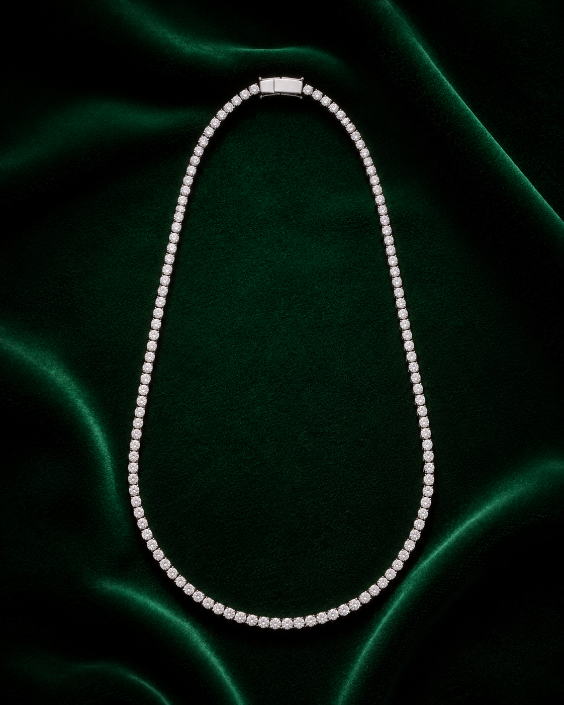 2mm tennis chain necklace VVS1 moissanite slim iced out – House of Velluxe