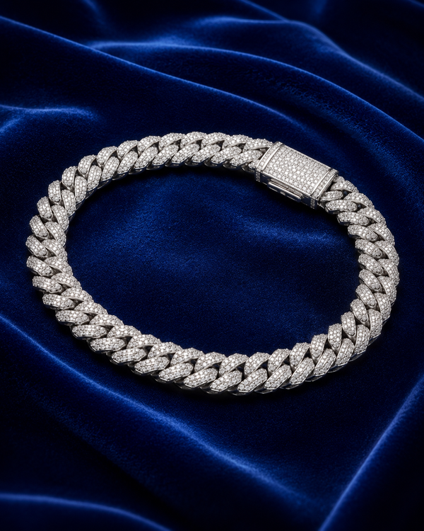 8mm prong Cuban link bracelet VVS1 moissanite iced out – House of Velluxe