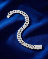 9mm Miami Cuban link bracelet VVS1 moissanite iced out – angled side view
