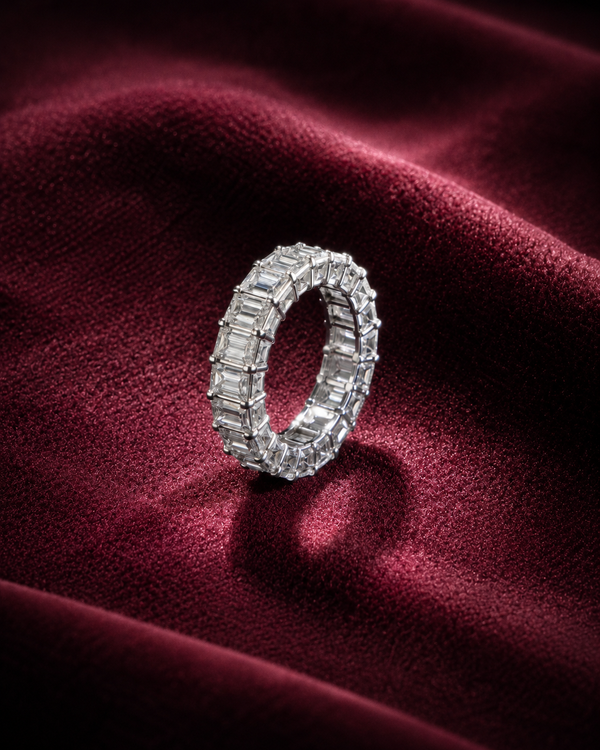 Iced out oversized round moissanite ring VVS1 – House of Velluxe